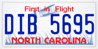 NC license plate DIB5695