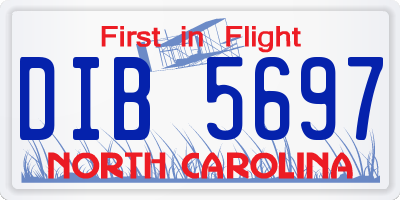 NC license plate DIB5697