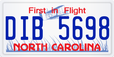 NC license plate DIB5698
