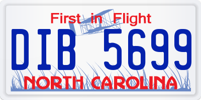 NC license plate DIB5699