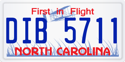 NC license plate DIB5711