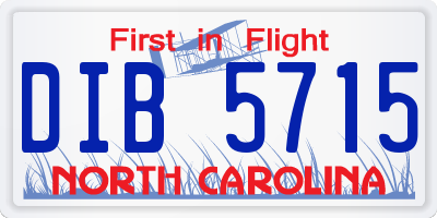 NC license plate DIB5715