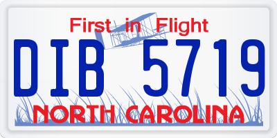NC license plate DIB5719