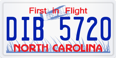 NC license plate DIB5720