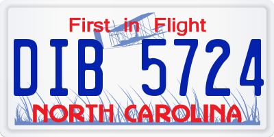 NC license plate DIB5724