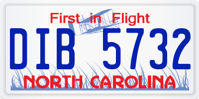 NC license plate DIB5732
