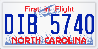 NC license plate DIB5740