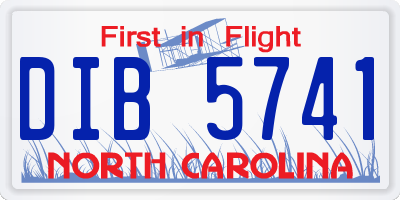 NC license plate DIB5741