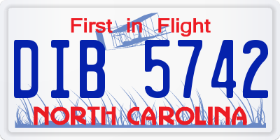 NC license plate DIB5742