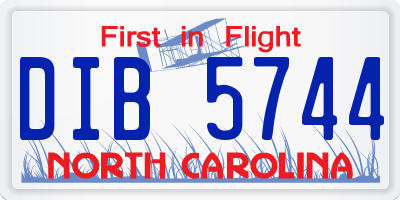 NC license plate DIB5744