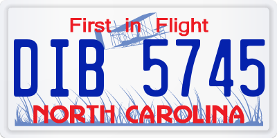 NC license plate DIB5745