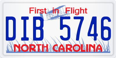 NC license plate DIB5746