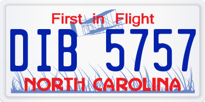 NC license plate DIB5757