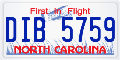 NC license plate DIB5759