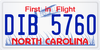 NC license plate DIB5760