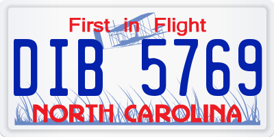 NC license plate DIB5769