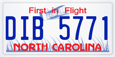 NC license plate DIB5771