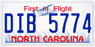 NC license plate DIB5774