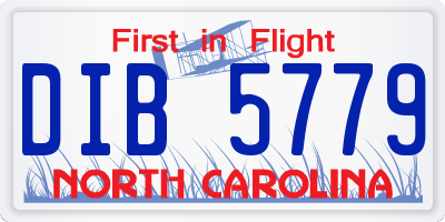 NC license plate DIB5779