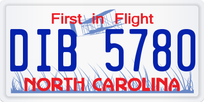 NC license plate DIB5780