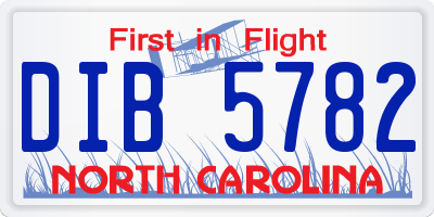 NC license plate DIB5782