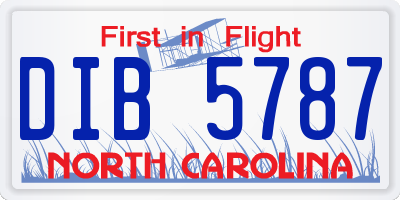 NC license plate DIB5787