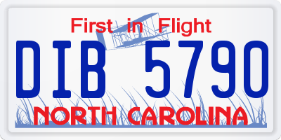 NC license plate DIB5790