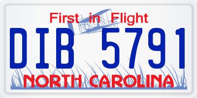 NC license plate DIB5791