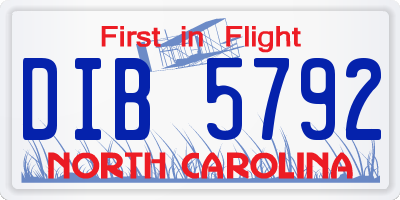 NC license plate DIB5792