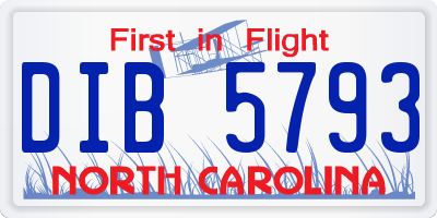 NC license plate DIB5793