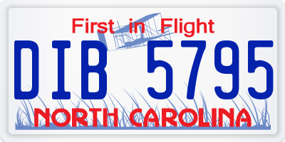 NC license plate DIB5795