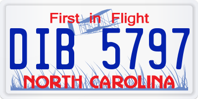 NC license plate DIB5797