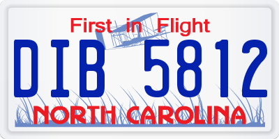 NC license plate DIB5812