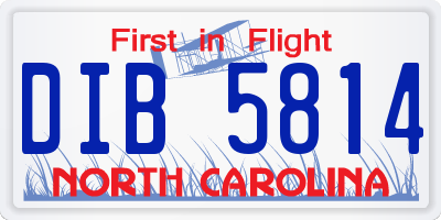 NC license plate DIB5814