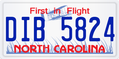 NC license plate DIB5824