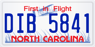 NC license plate DIB5841