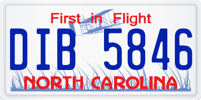 NC license plate DIB5846