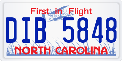 NC license plate DIB5848