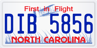NC license plate DIB5856