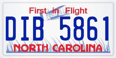 NC license plate DIB5861