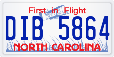 NC license plate DIB5864