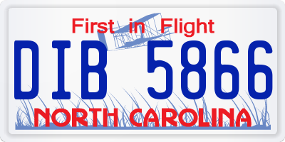 NC license plate DIB5866