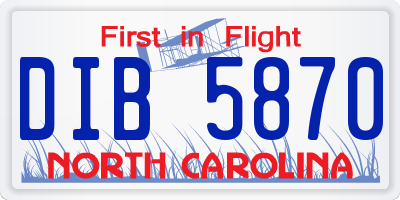 NC license plate DIB5870