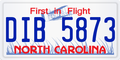 NC license plate DIB5873