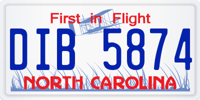 NC license plate DIB5874
