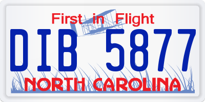 NC license plate DIB5877