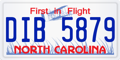 NC license plate DIB5879