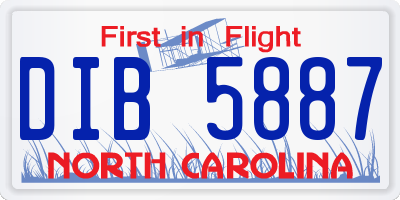 NC license plate DIB5887