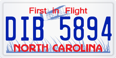 NC license plate DIB5894