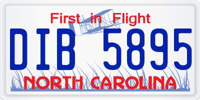 NC license plate DIB5895